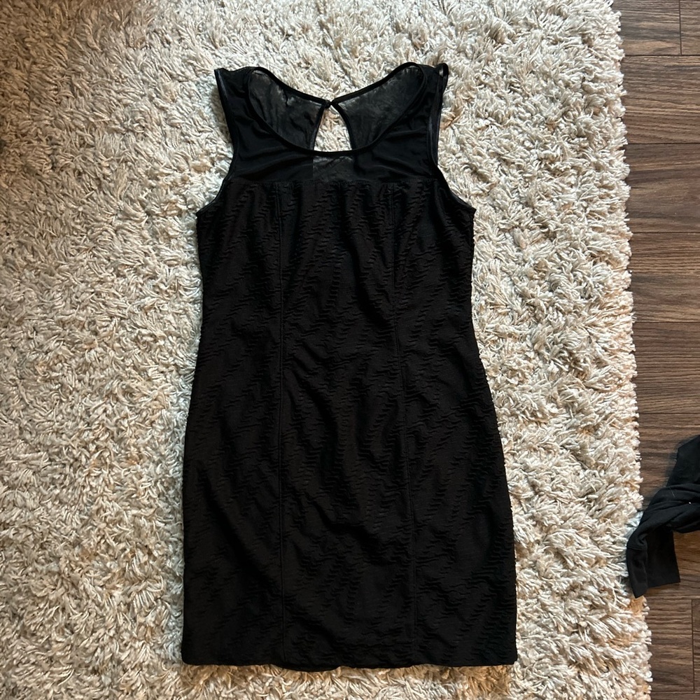 Love Black Textured Mini Dress Vintage